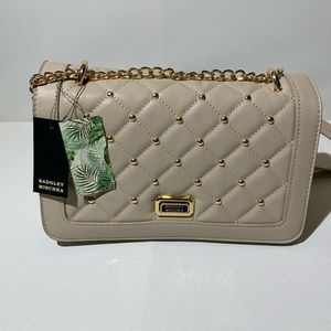 Badgley Mischka Quilted Crossbody Bag with studs